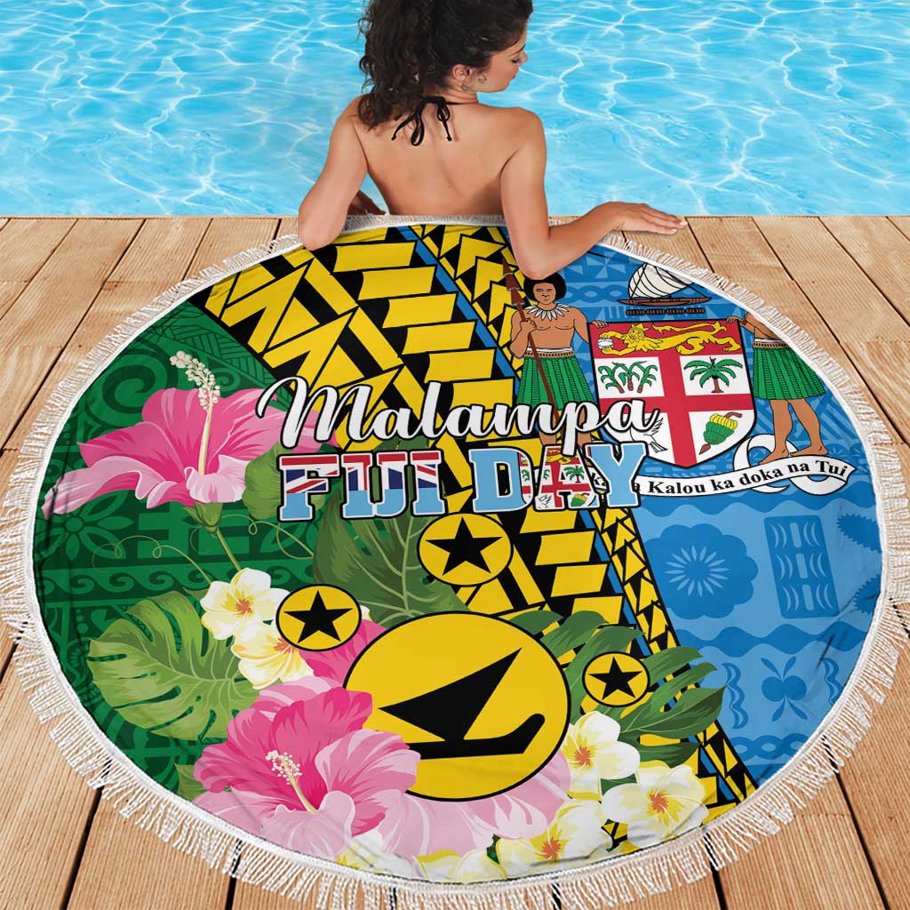 Malampa Fiji Day Beach Blanket Tropical Tapa Pattern