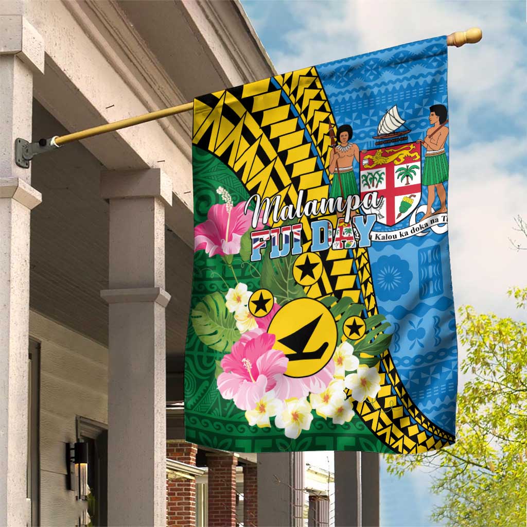 Malampa Fiji Day Garden Flag Tropical Tapa Pattern