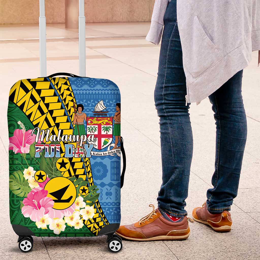 Malampa Fiji Day Luggage Cover Tropical Tapa Pattern