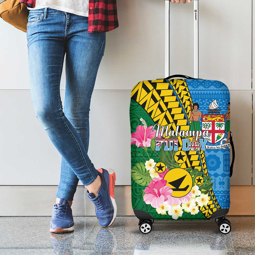 Malampa Fiji Day Luggage Cover Tropical Tapa Pattern