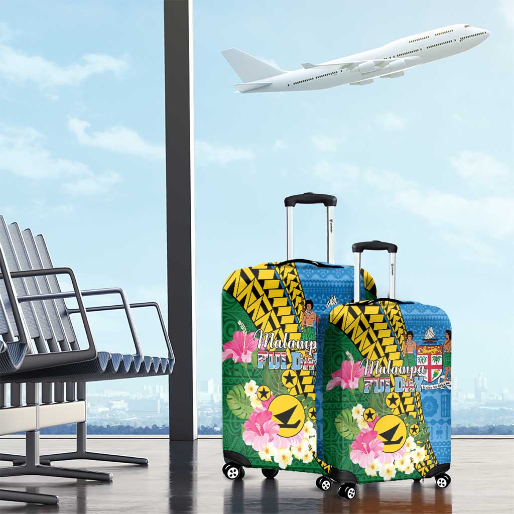 Malampa Fiji Day Luggage Cover Tropical Tapa Pattern