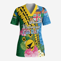 Personalised Malampa Fiji Day Scrub Top Tropical Tapa Pattern LT01 Adult Art - Polynesian Pride