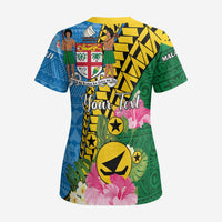 Personalised Malampa Fiji Day Scrub Top Tropical Tapa Pattern LT01 - Polynesian Pride