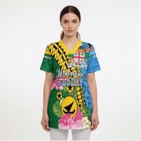 Personalised Malampa Fiji Day Scrub Top Tropical Tapa Pattern LT01 - Polynesian Pride
