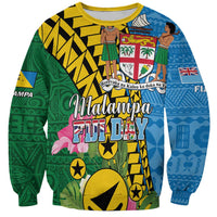 Personalised Malampa Fiji Day Sweatshirt Tropical Tapa Pattern