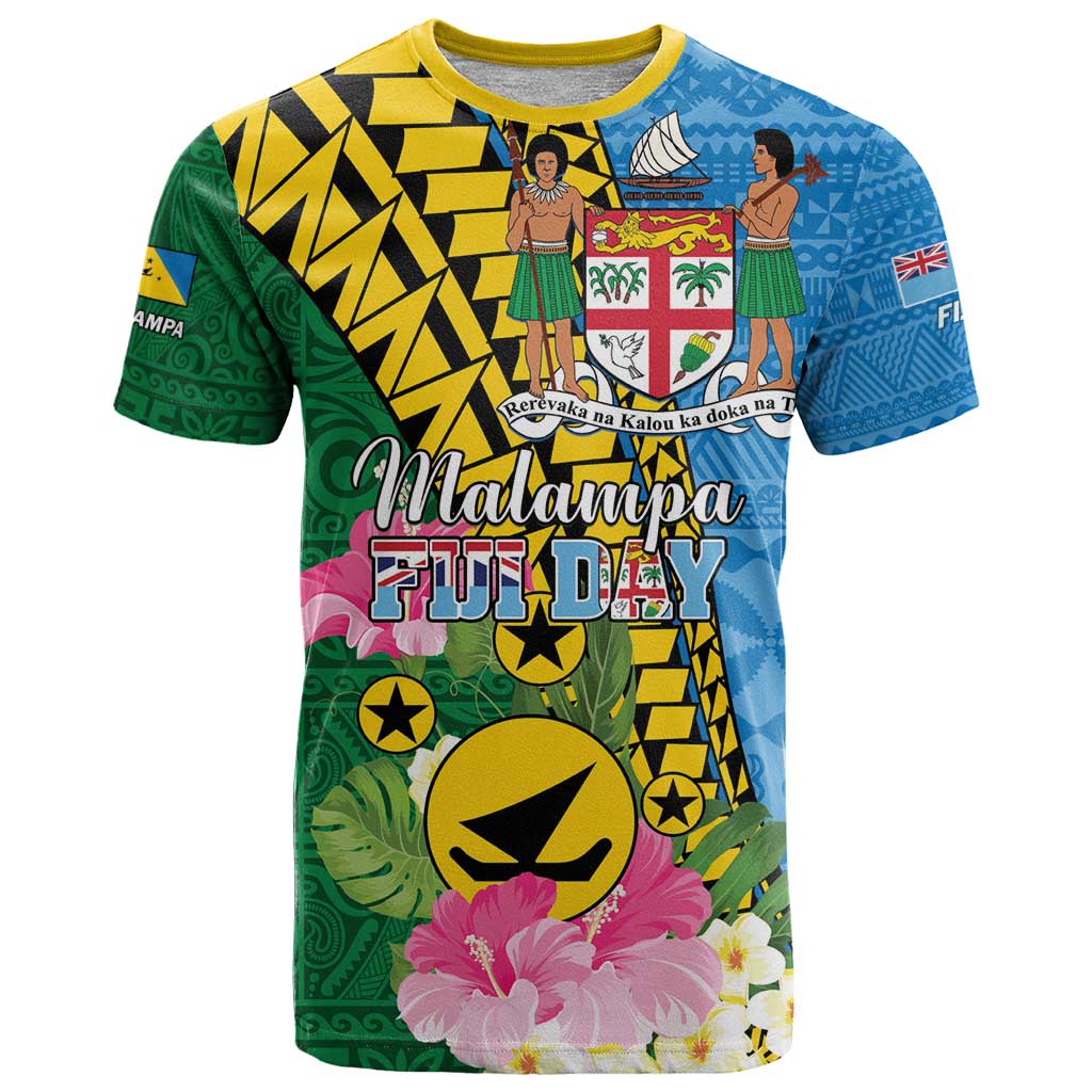 Personalised Malampa Fiji Day T Shirt Tropical Tapa Pattern