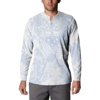 Samoa White Sunday Button Sweatshirt Plumeria Floral