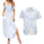 Samoa White Sunday Couples Matching Summer Maxi Dress and Hawaiian Shirt Plumeria Floral