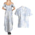 Samoa White Sunday Couples Matching Summer Maxi Dress and Hawaiian Shirt Plumeria Floral