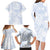 Samoa White Sunday Family Matching Long Sleeve Bodycon Dress and Hawaiian Shirt Plumeria Floral