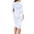 Samoa White Sunday Family Matching Long Sleeve Bodycon Dress and Hawaiian Shirt Plumeria Floral