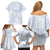 Samoa White Sunday Family Matching Off Shoulder Short Dress and Hawaiian Shirt Plumeria Floral