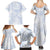 Samoa White Sunday Family Matching Summer Maxi Dress and Hawaiian Shirt Plumeria Floral