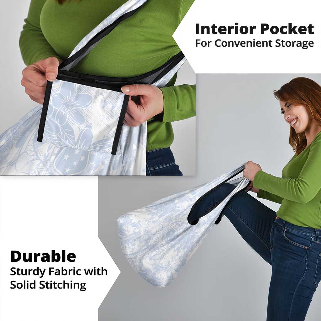 Samoa White Sunday Grocery Bag Plumeria Floral