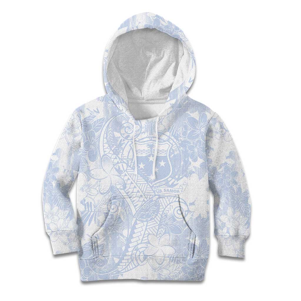 Samoa White Sunday Kid Hoodie Plumeria Floral