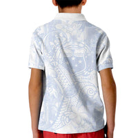 Samoa White Sunday Kid Polo Shirt Plumeria Floral