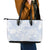 Samoa White Sunday Leather Tote Bag Plumeria Floral