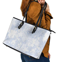 Samoa White Sunday Leather Tote Bag Plumeria Floral