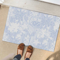 Samoa White Sunday Rubber Doormat Plumeria Floral