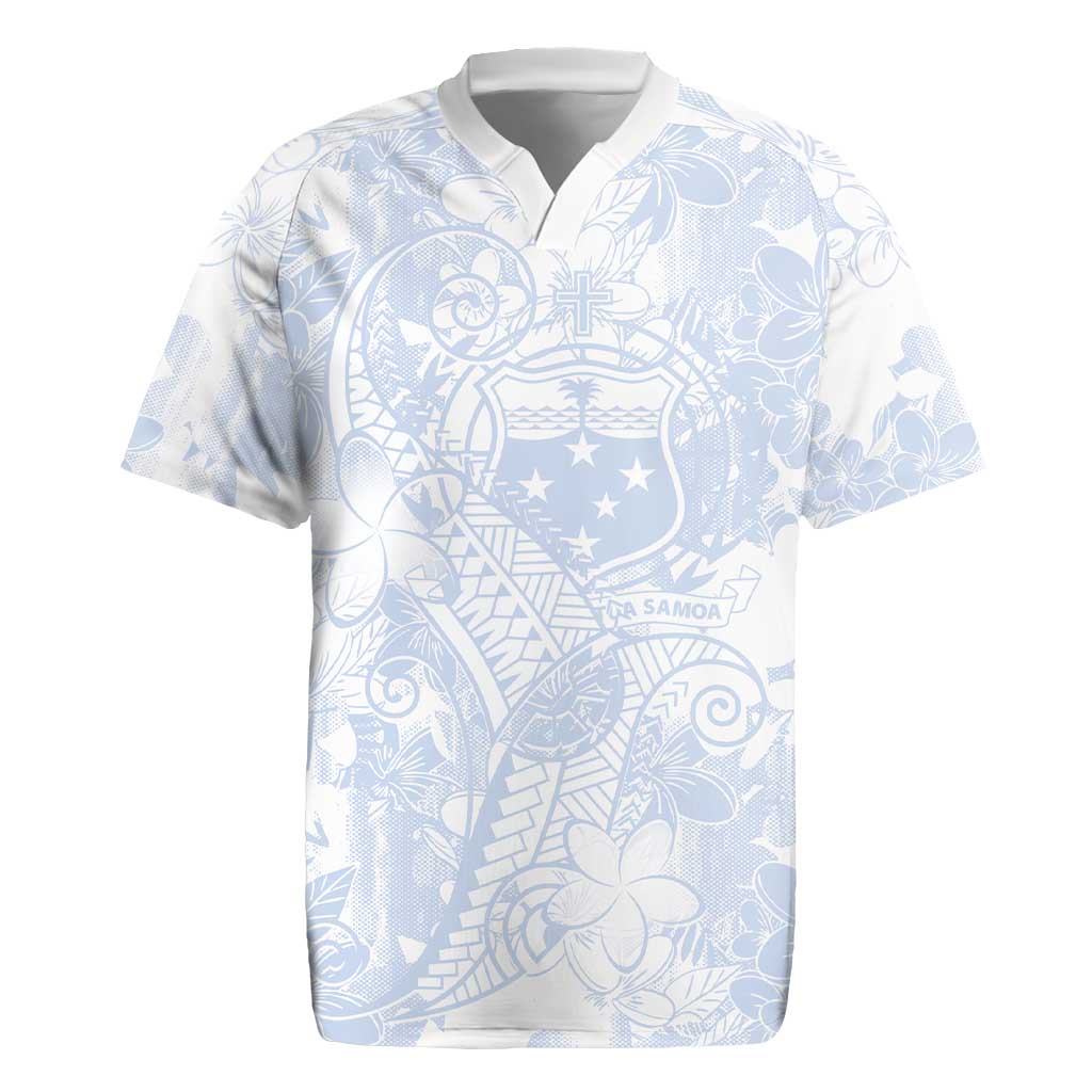 Samoa White Sunday Rugby Jersey Plumeria Floral