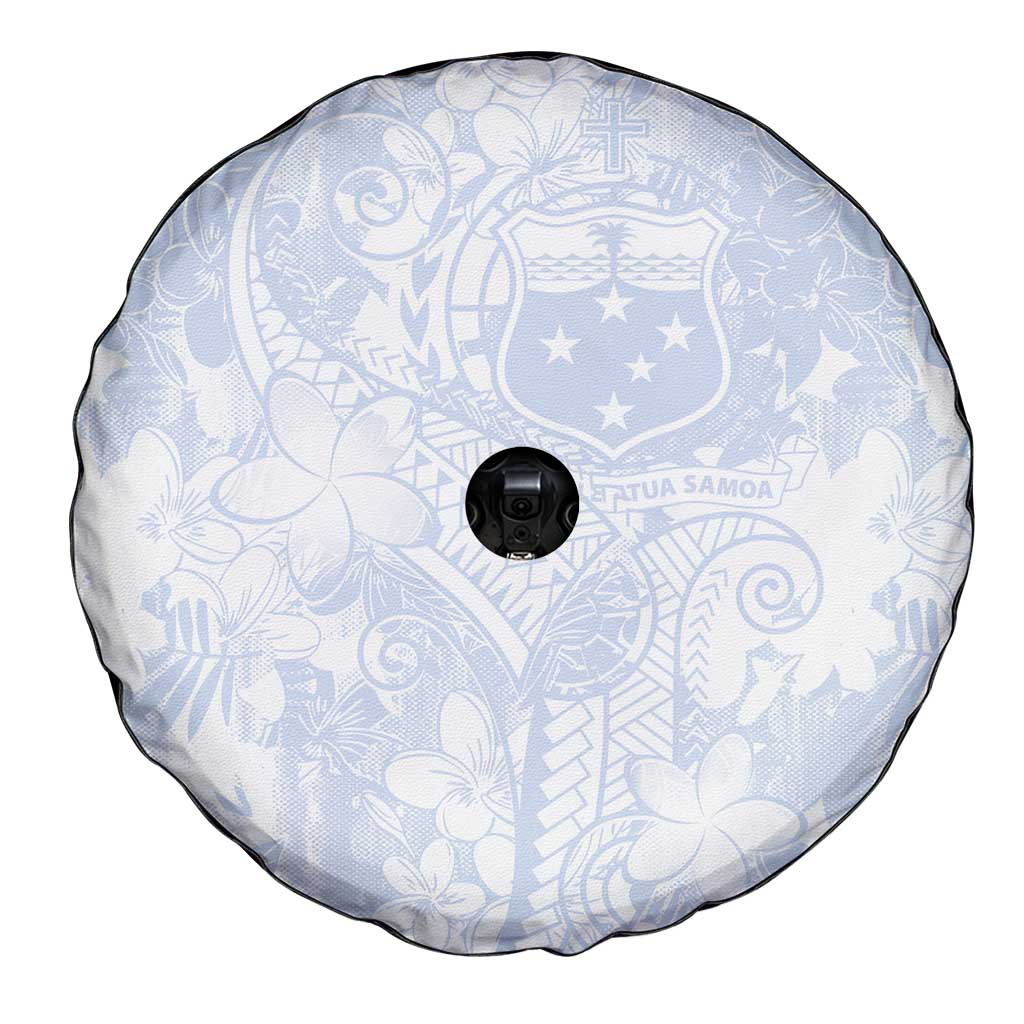 Samoa White Sunday Spare Tire Cover Plumeria Floral