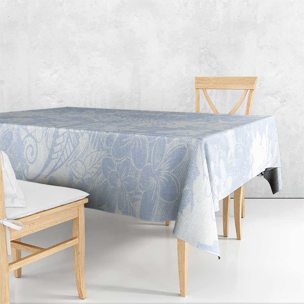 Samoa White Sunday Tablecloth Plumeria Floral