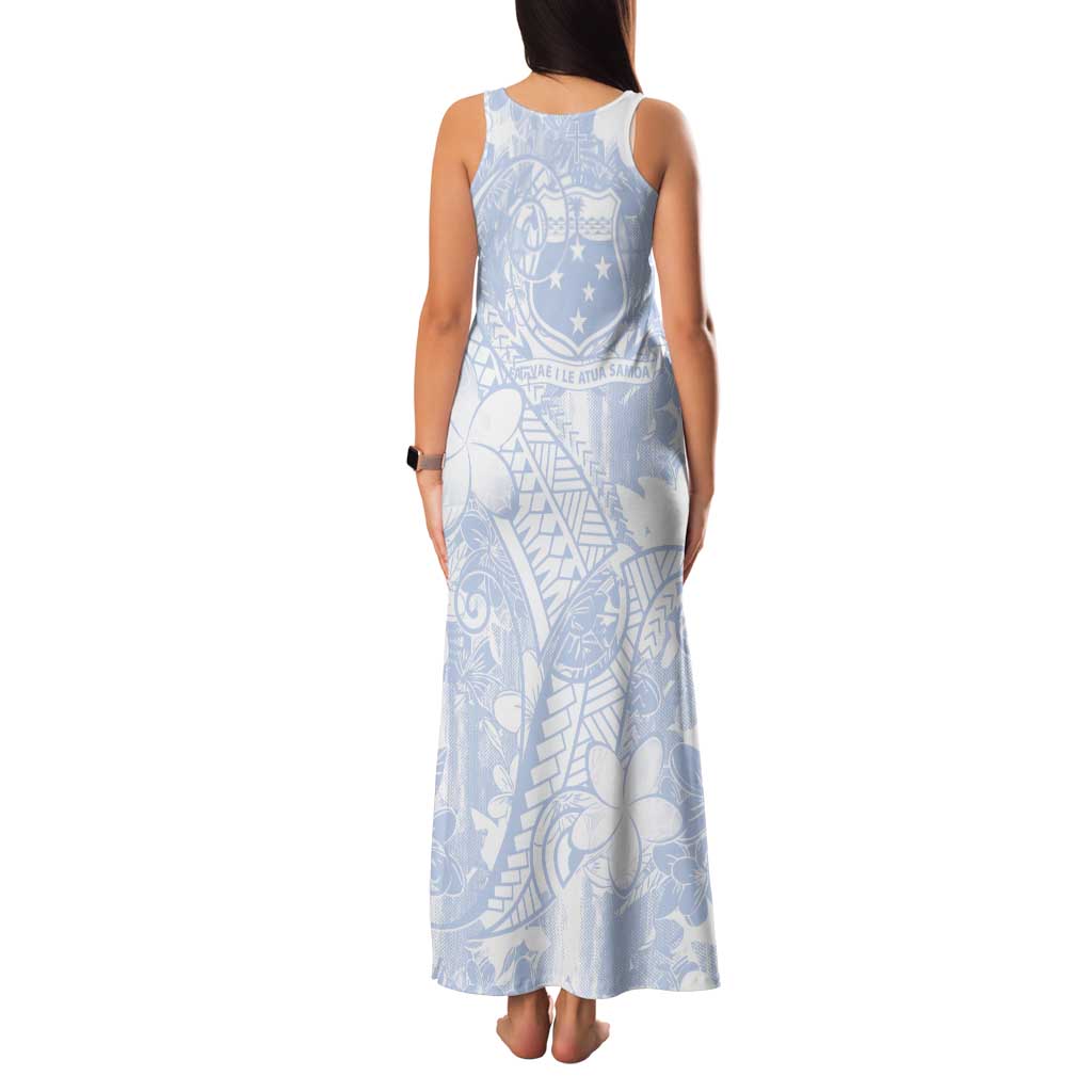 Samoa White Sunday Tank Maxi Dress Plumeria Floral