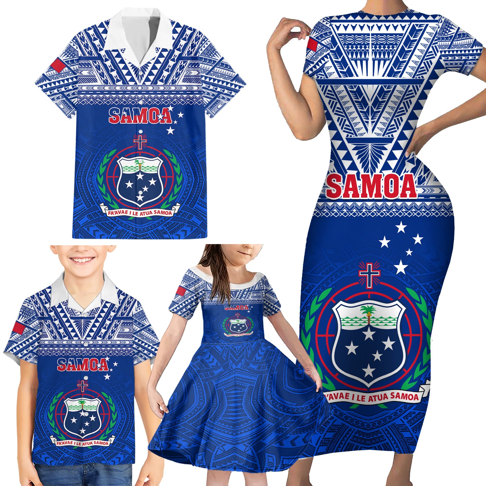 samoa-rugby-family-matching-short-sleeve-bodycon-dress-and-hawaiian-shirt-manu-samoa-polynesian-tatoo-pattern