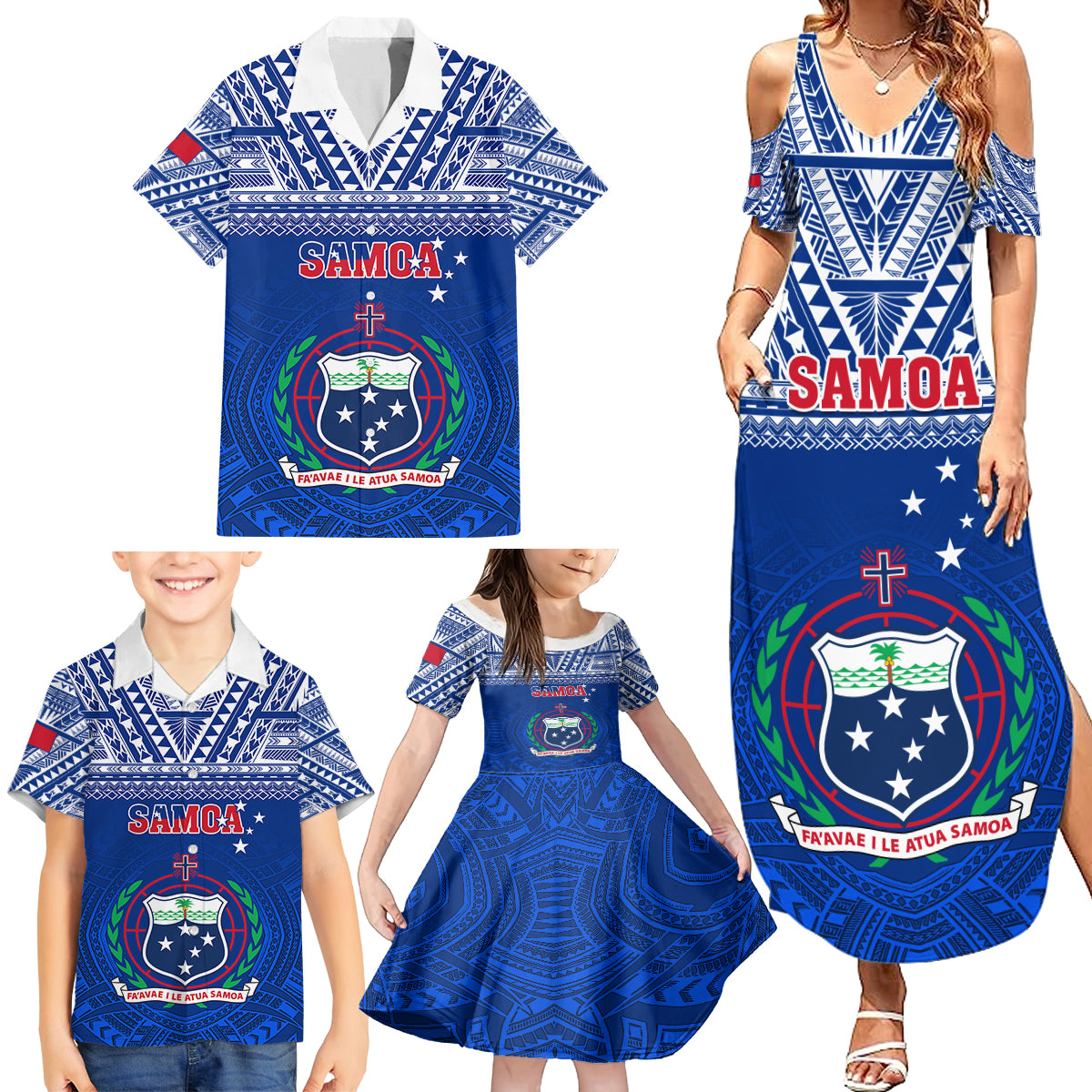 samoa-rugby-family-matching-summer-maxi-dress-and-hawaiian-shirt-manu-samoa-polynesian-tatoo-pattern