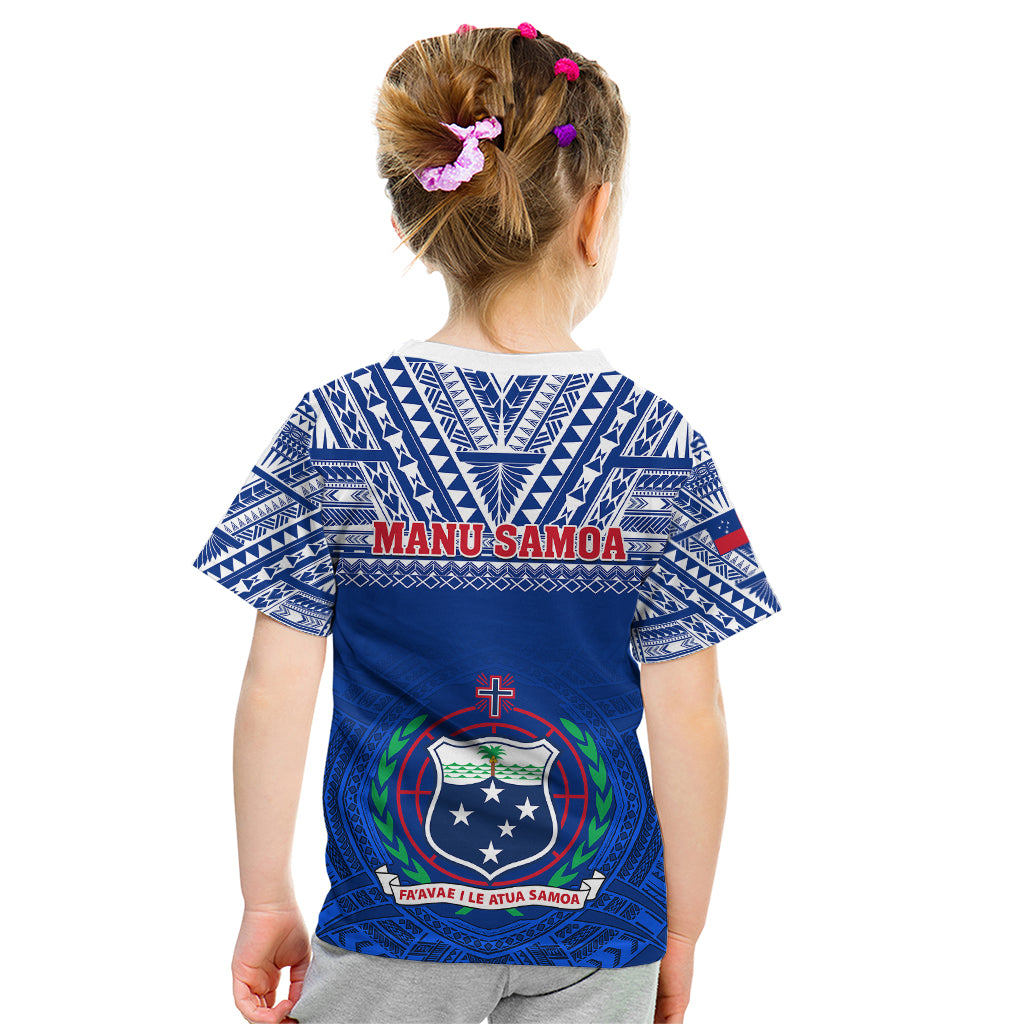 Samoa Rugby Kid T Shirt Manu Samoa Polynesian Tatoo Pattern LT01 - Polynesian Pride