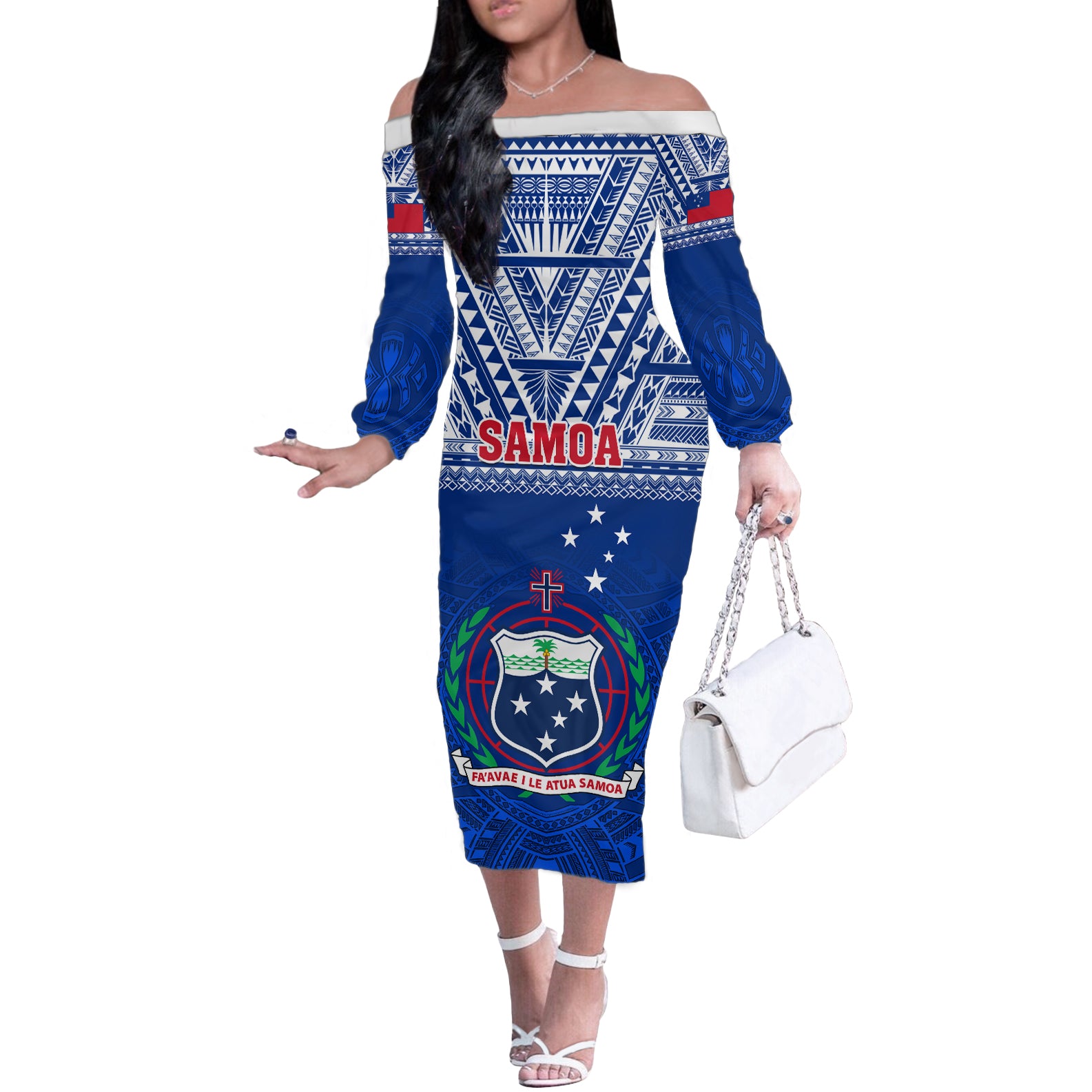 samoa-rugby-off-the-shoulder-long-sleeve-dress-manu-samoa-polynesian-tatoo-pattern