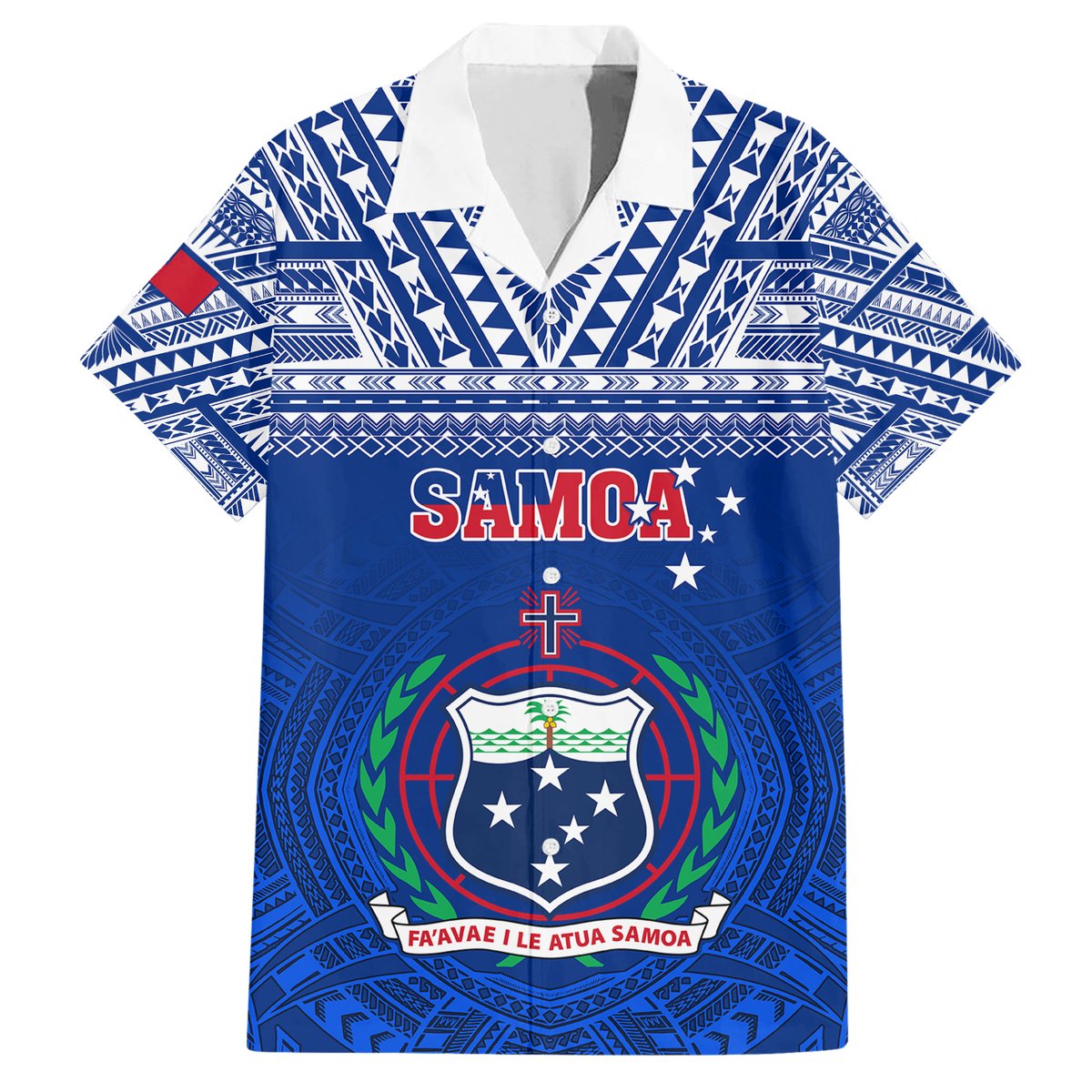 Custom Samoa Rugby Hawaiian Shirt Manu Samoa Polynesian Tatoo Pattern LT01 Blue - Polynesian Pride