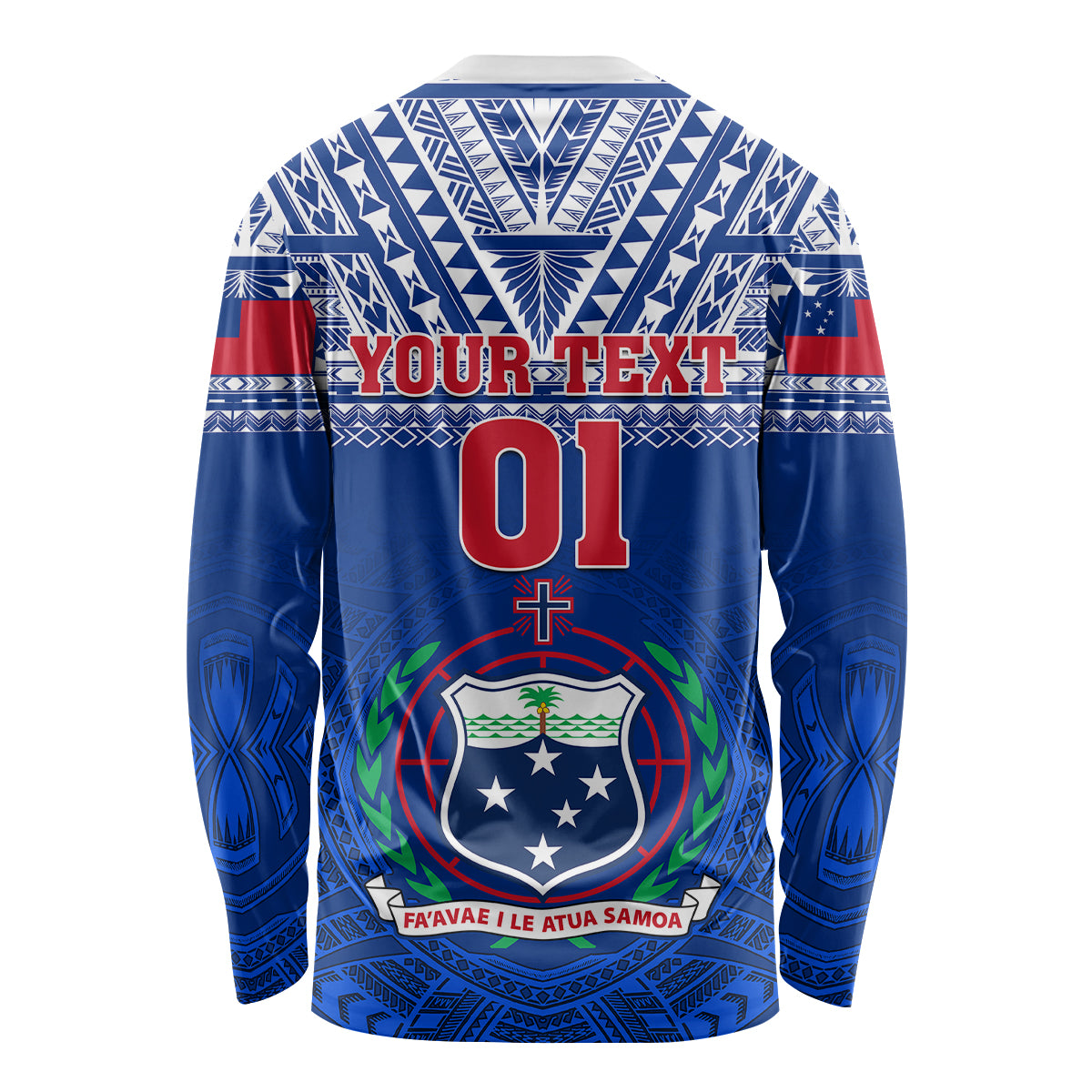 Custom Samoa Rugby Long Sleeve Shirt Manu Samoa Polynesian Tatoo Pattern LT01 - Polynesian Pride