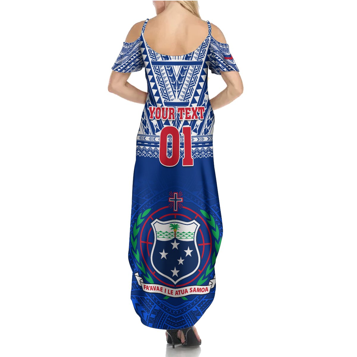 Custom Samoa Rugby Summer Maxi Dress Manu Samoa Polynesian Tatoo Pattern LT01 - Polynesian Pride