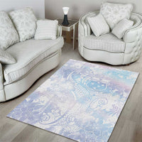 Samoa White Sunday Area Rug Sweet Pastel Plumeria Floral