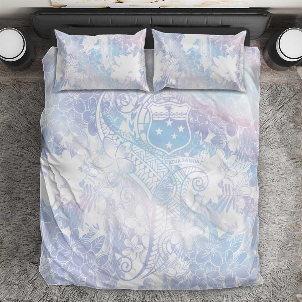 Samoa White Sunday Bedding Set Sweet Pastel Plumeria Floral