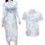 Samoa White Sunday Couples Matching Long Sleeve Bodycon Dress and Hawaiian Shirt Sweet Pastel Plumeria Floral