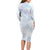 Samoa White Sunday Family Matching Long Sleeve Bodycon Dress and Hawaiian Shirt Sweet Pastel Plumeria Floral