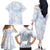 Samoa White Sunday Family Matching Off The Shoulder Long Sleeve Dress and Hawaiian Shirt Sweet Pastel Plumeria Floral