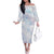 Samoa White Sunday Family Matching Off The Shoulder Long Sleeve Dress and Hawaiian Shirt Sweet Pastel Plumeria Floral