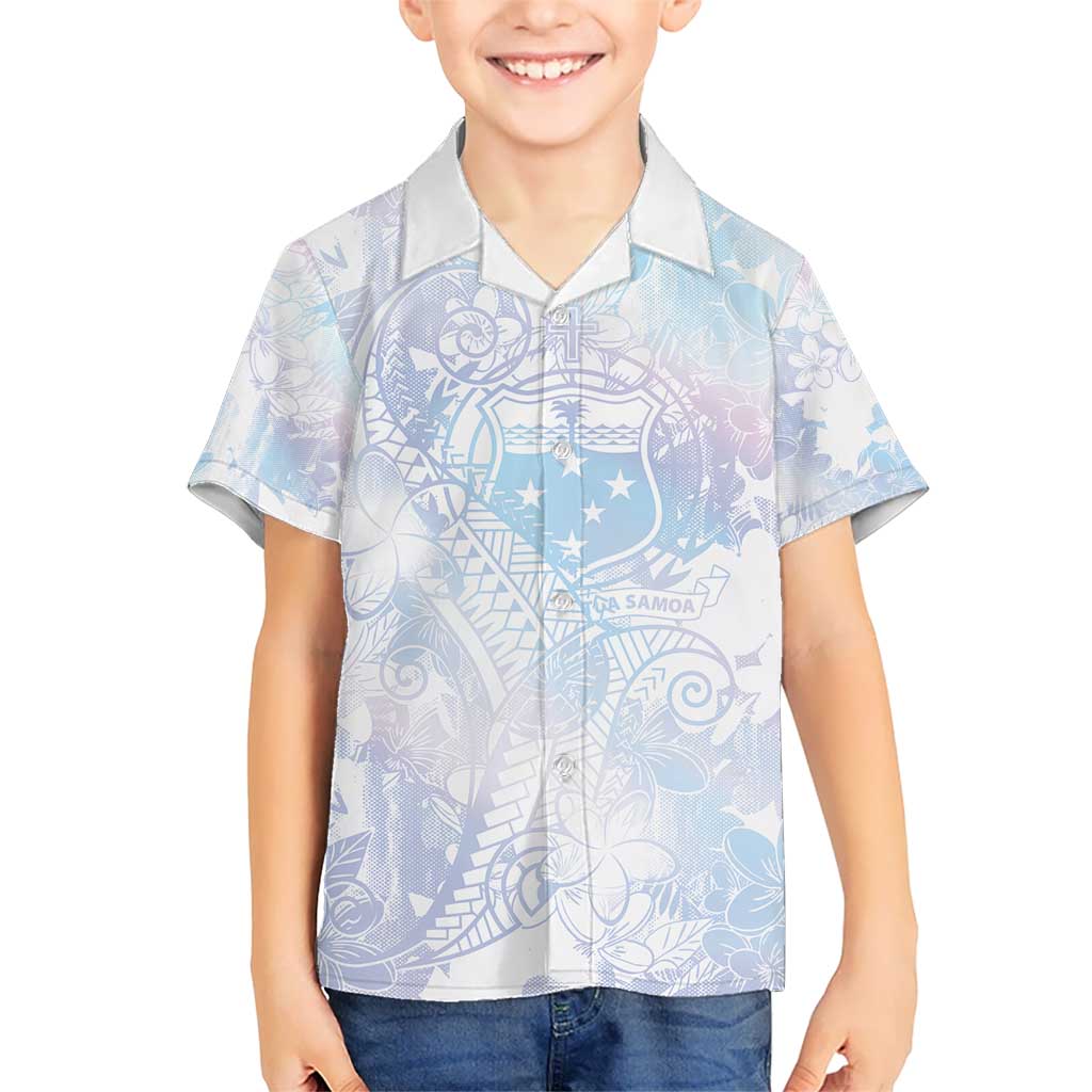 Samoa White Sunday Kid Hawaiian Shirt Sweet Pastel Plumeria Floral