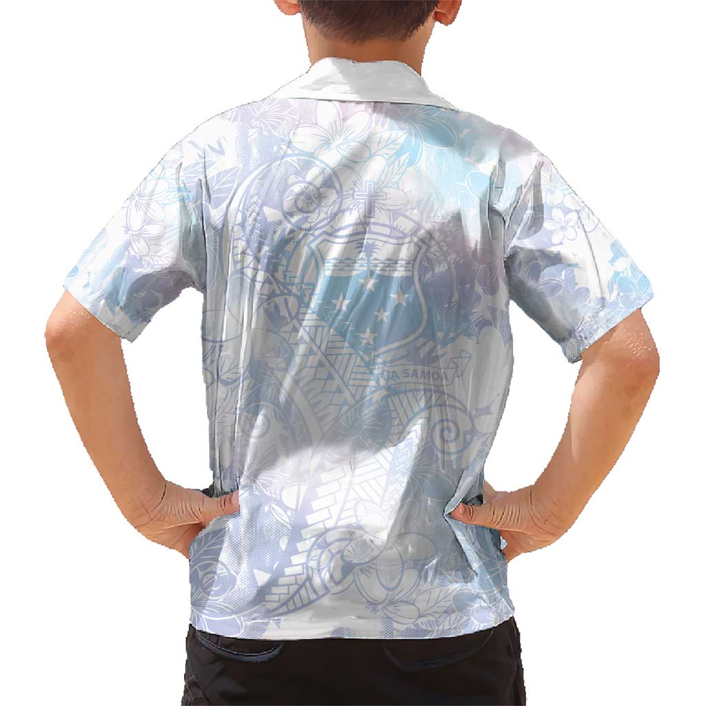 Samoa White Sunday Kid Hawaiian Shirt Sweet Pastel Plumeria Floral