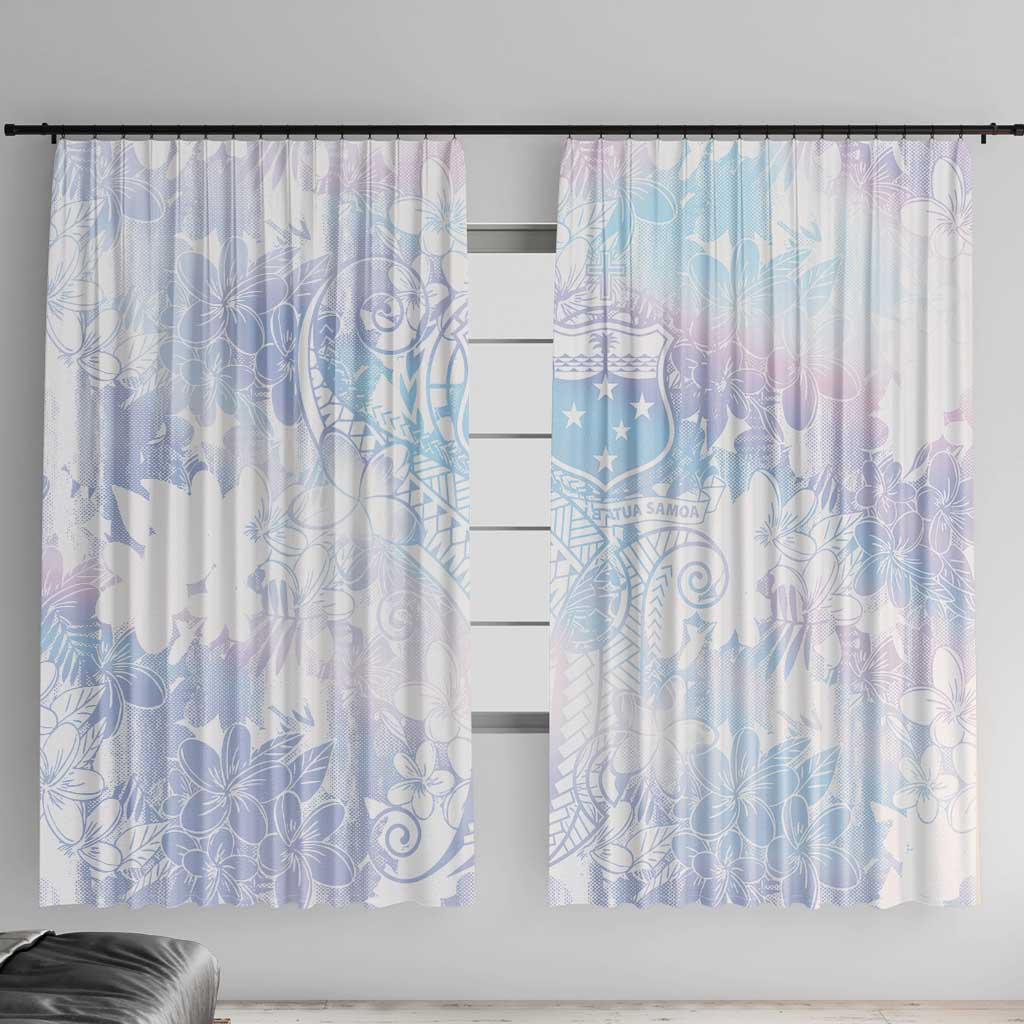 Samoa White Sunday Window Curtain Sweet Pastel Plumeria Floral