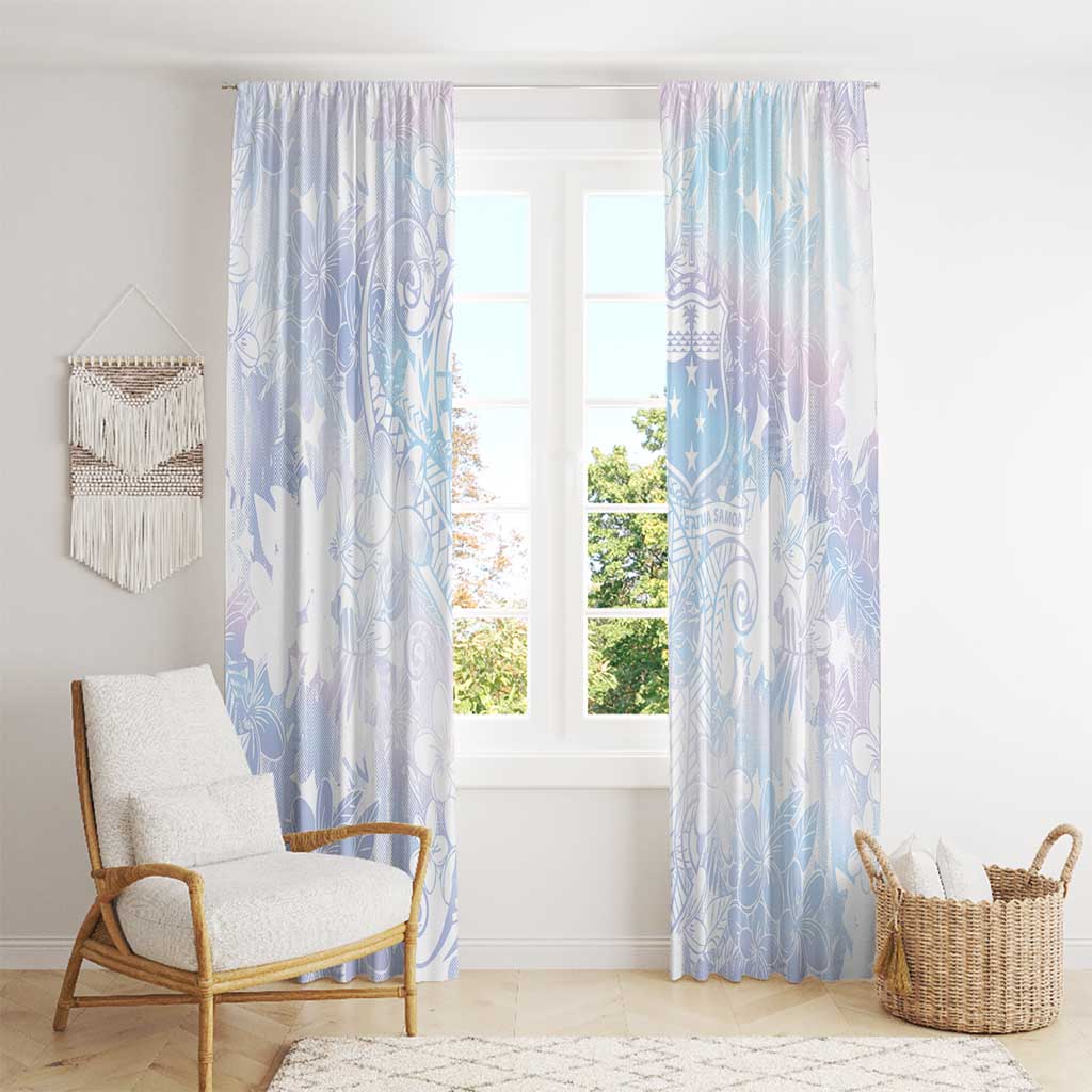 Samoa White Sunday Window Curtain Sweet Pastel Plumeria Floral
