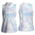 Samoa White Sunday Women Sleeveless Polo Shirt Sweet Pastel Plumeria Floral