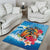 Personalized Aloha Hawaii Skeleton Surfing Area Rug Tribal Shark Plumeria