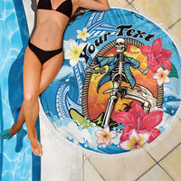 Personalized Aloha Hawaii Skeleton Surfing Beach Blanket Tribal Shark Plumeria LT01 - Polynesian Pride