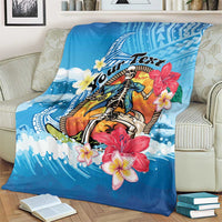Personalized Aloha Hawaii Skeleton Surfing Blanket Tribal Shark Plumeria LT01 - Polynesian Pride