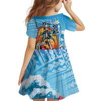 Personalized Aloha Hawaii Skeleton Surfing Family Matching Puletasi and Hawaiian Shirt Tribal Shark Plumeria