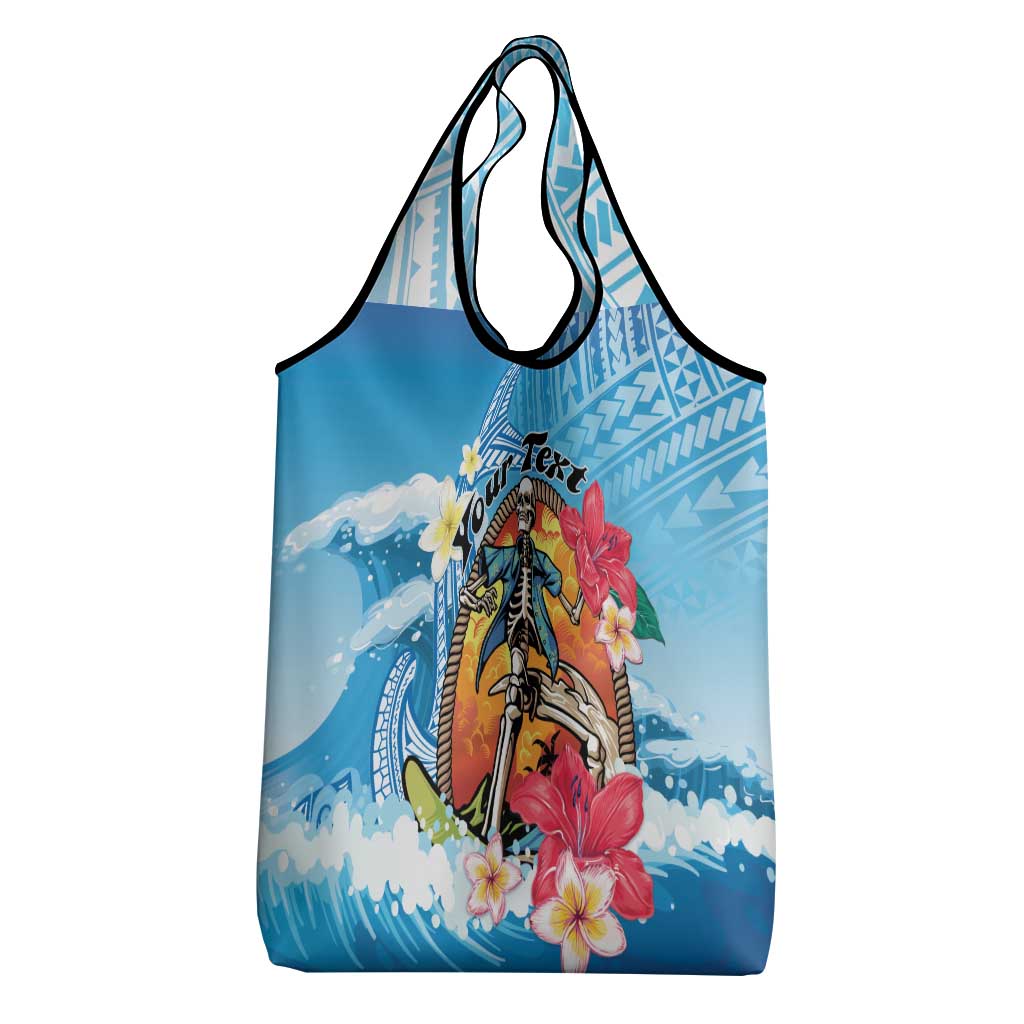 Aloha Hawaii Skeleton Surfing Grocery Bag Tribal Shark Plumeria LT01 - Polynesian Pride
